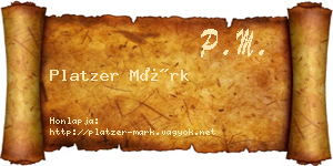 Platzer Márk névjegykártya